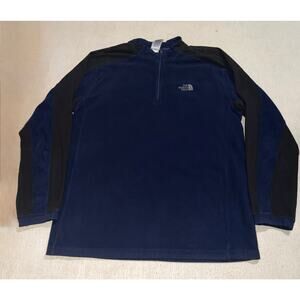 The north face men’s blue & black fleece pullover
